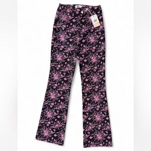 Tiger Mist Camil Pants Black and Pink Floral Print NWT Size Small